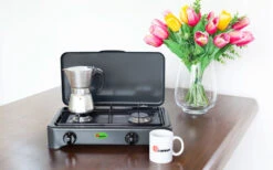 CF Parker 2-flammiger Gaskocher Ohne Zündsicherung Anthrazit -Dometic Verkäufe 397965 2906040