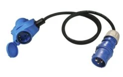 CEE Stecker Und Winkelkupplung Mit Schutzkontaktsteckdose 1,5 M