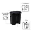 Rotho Abfalleimer Duo 2 X 10 Liter Schwarz -Dometic Verkäufe 442056 3316886