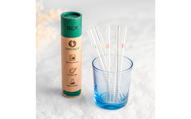 Chinchilla Glastrinkhalme Rund 23 X 9 Cm 6 Chinchilla Glastrinkhalme Rund 23 X 9 Cm – Bild 4