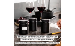 Silwy® Feinkost-Magnetgläser ALL BLACK (192 Ml) 3er-Set Inkl. Metallleiste -Dometic Verkäufe 693332 4711811 1